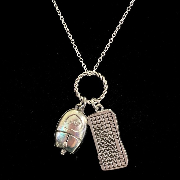 Techie Charm Necklace Computer Mouse Keyboard Tech - Picture 3 of 5